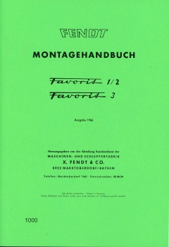 Montagehandbuch für Fendt Typ Favorit 1,2,3